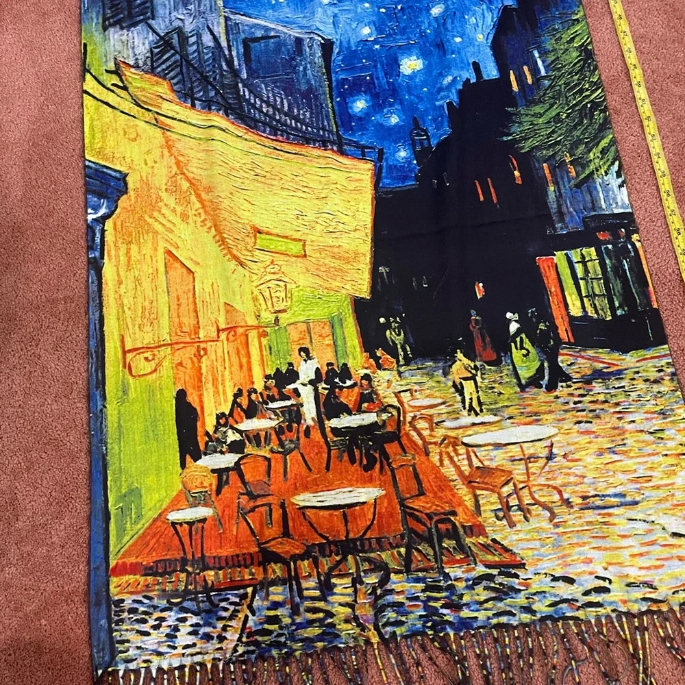 Starry Night Café scarf /shawl NWOT/double sided